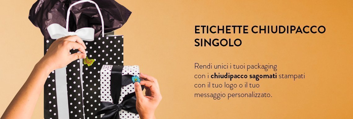 Chiudipacco personalizzati, Stampa online sigilli, etichette